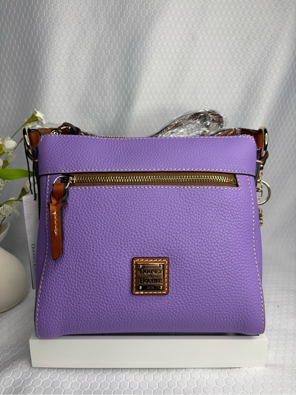 Dooney & Bourke Purple Pebble Leather Crossbody Bag Nwt W Free Bag Charm